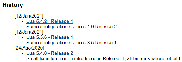 Lua Binaries Download